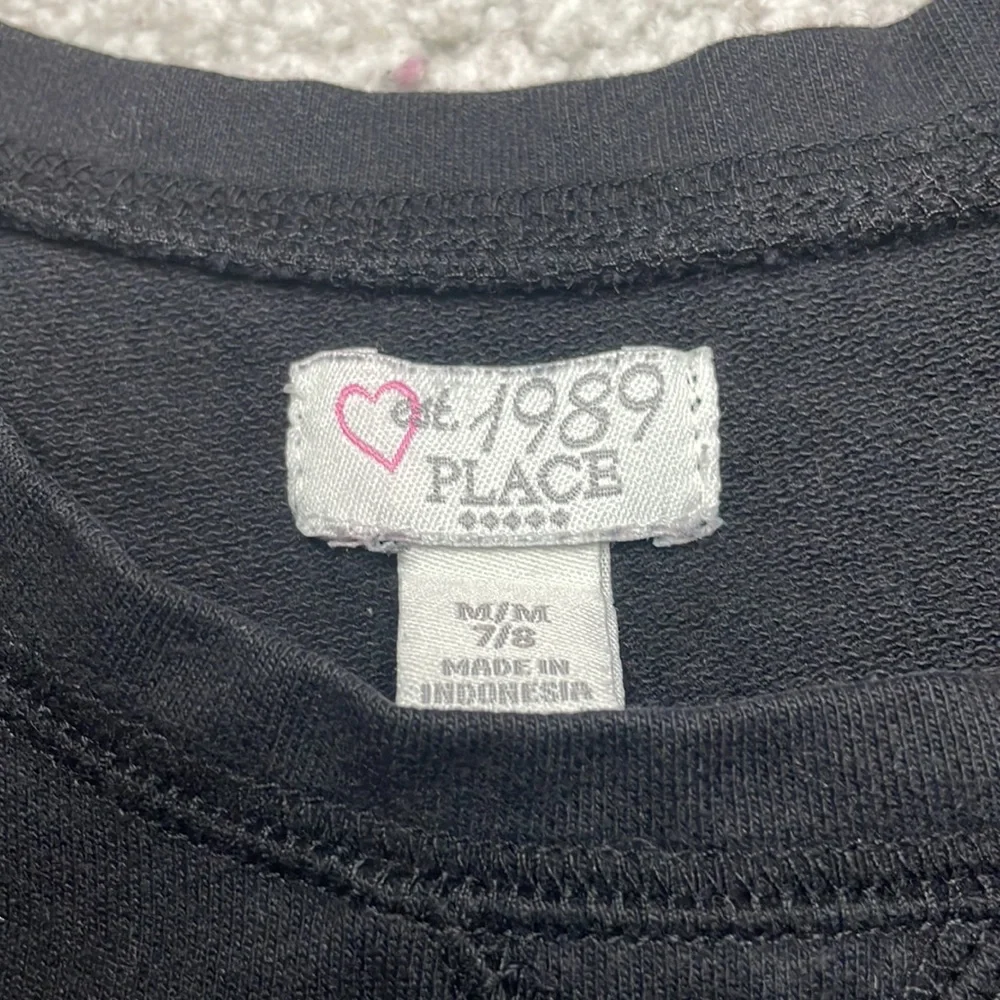 The Children’s Place Love Heart Leopard Print Sweatshirt, Size M 7/8